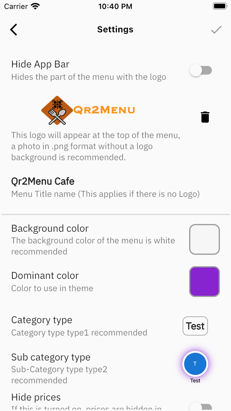 QR2Menu Search Feature